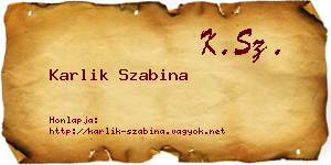 Karlik Szabina névjegykártya